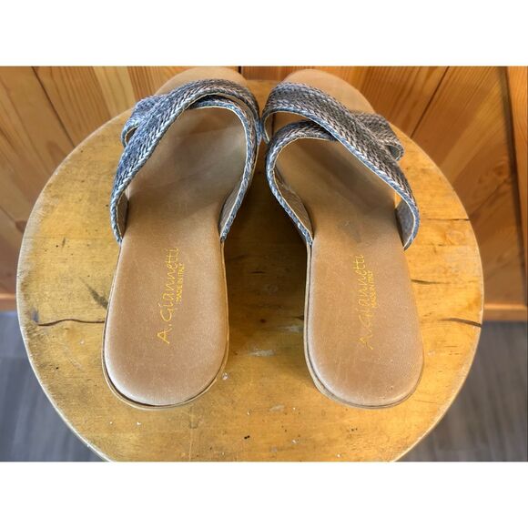 A. Giannetti Women Shoes sandals Gray Slide wedge Size 8 - Picture 5 of 8